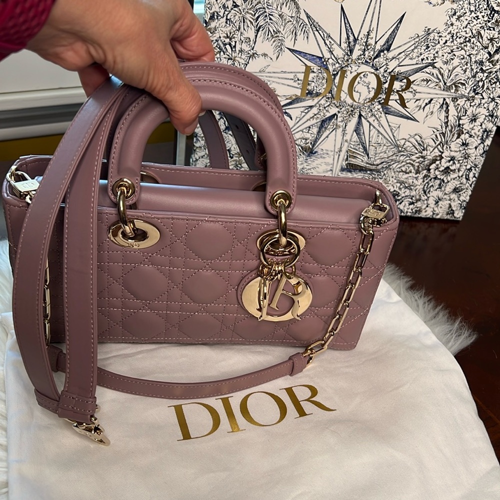 Dior Medium Lady D-Joy Bag Peony Pink Cannage Lambskin NWT Shoulder/Crossbody - Picture 17 of 17